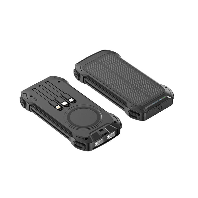 Fast Charge Solar Wireless Power Bank – 5-in-1 Output