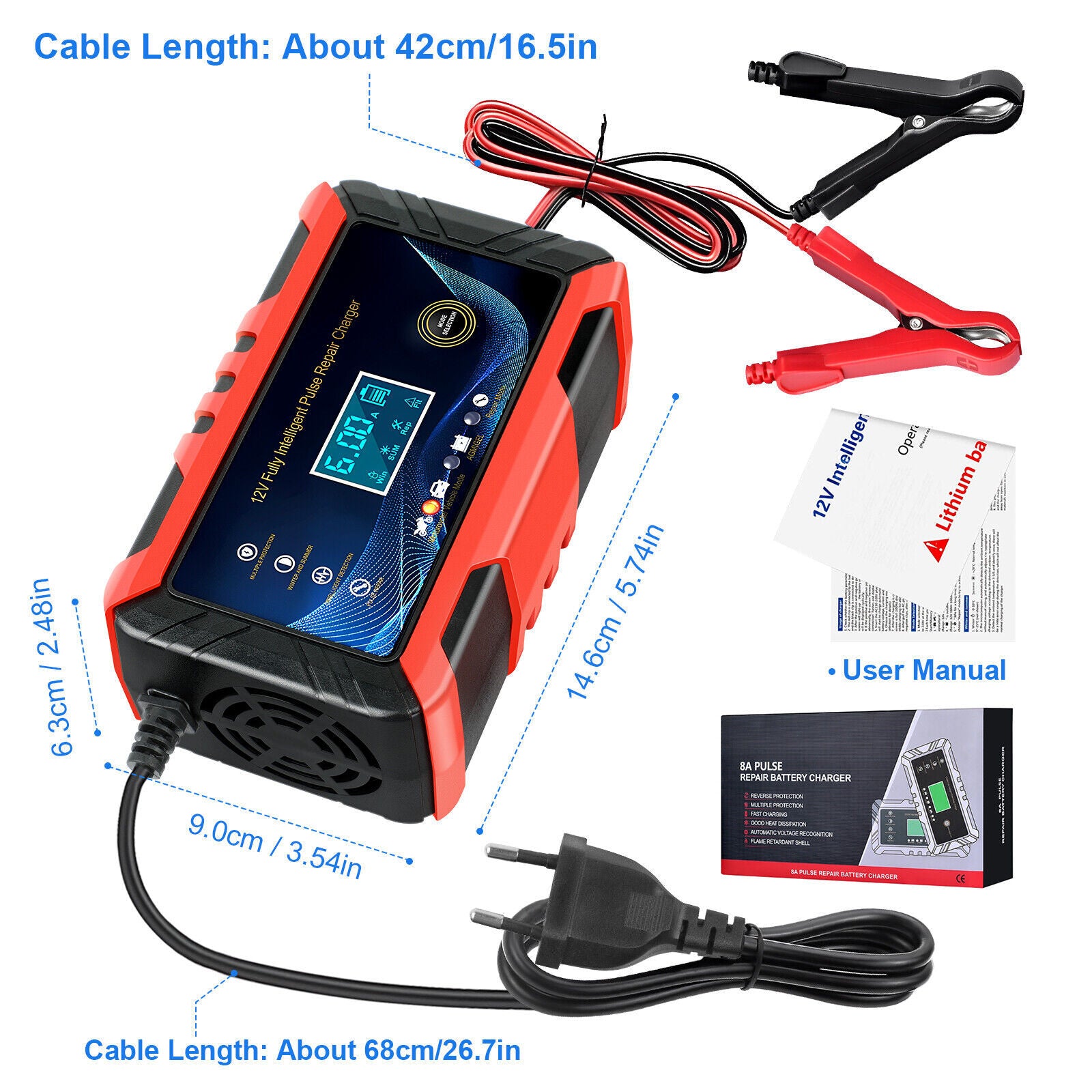 12V 6A Car Intelligent Battery Charger