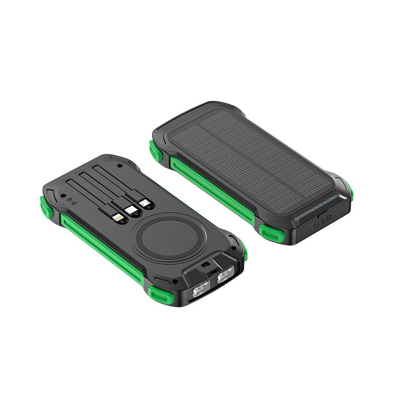 Fast Charge Solar Wireless Power Bank – 5-in-1 Output