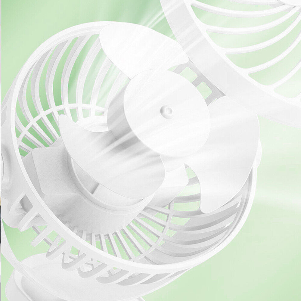 3-Speed USB Clip-On Fan – 360° Rotating Portable Desk & Stroller Cooler