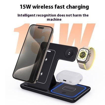15W 3-in-1 Fast Wireless Charger Stand