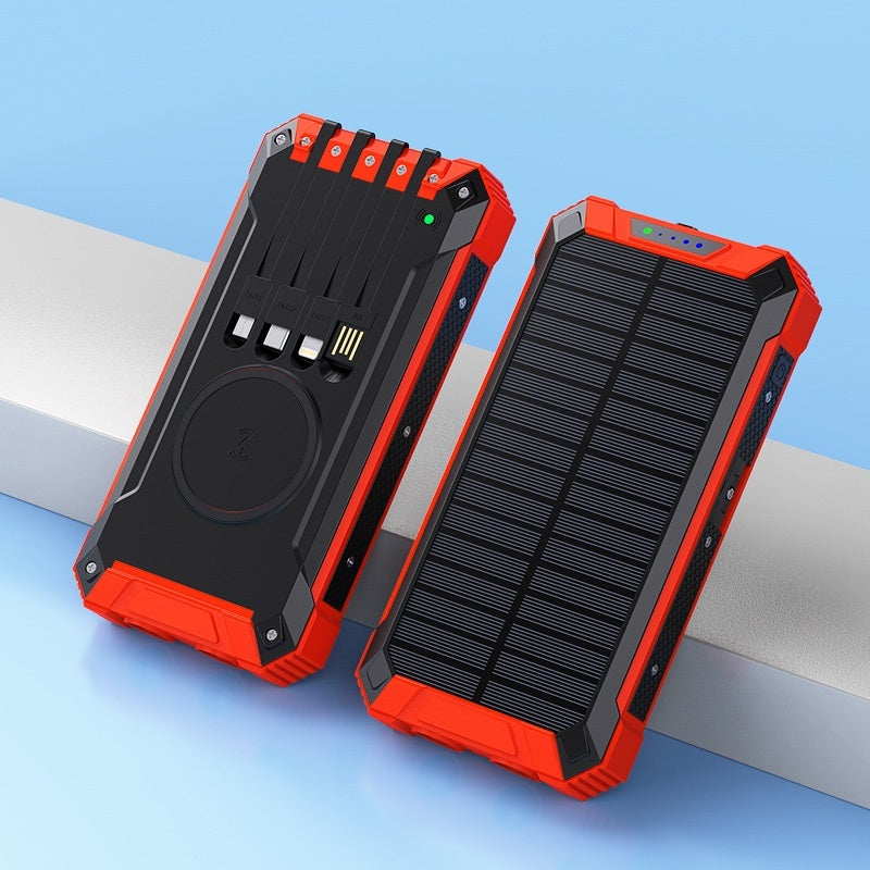 Fast Charge Solar Wireless Power Bank – 5-in-1 Output