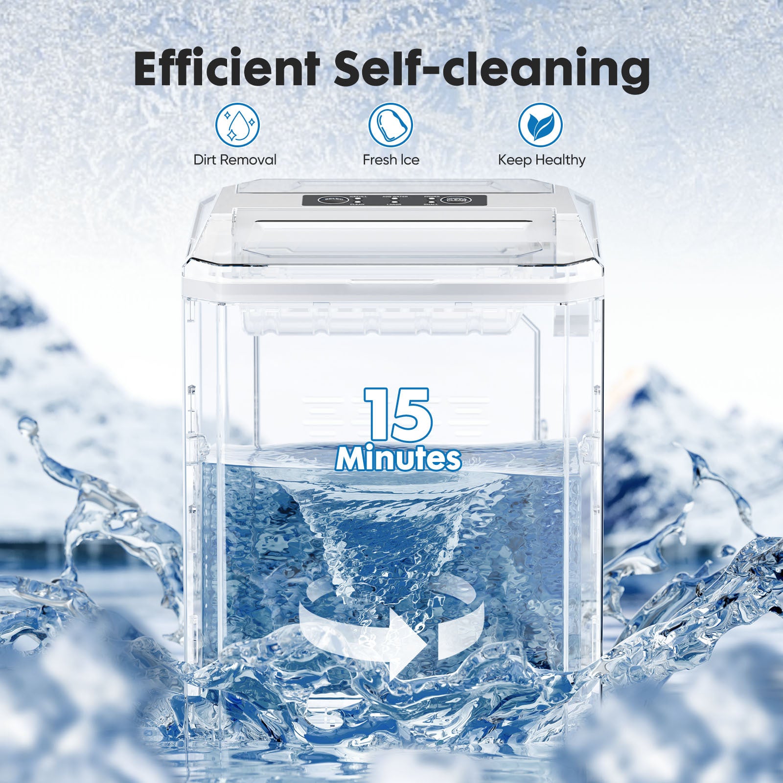 Fast & Portable Ice Maker with Self-Cleaning