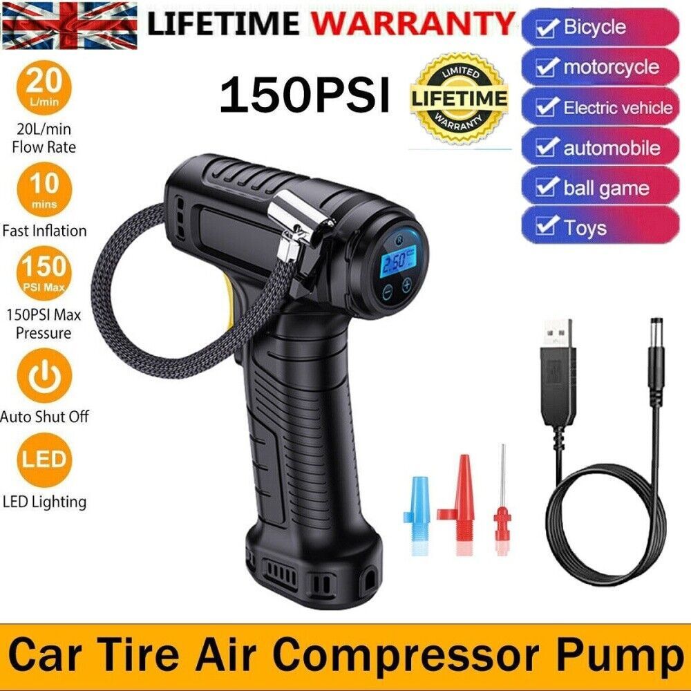 🚗✨ Cordless Digital Car Tyre Inflator – Inflate Anywhere, Anytime! ⏱️🔋