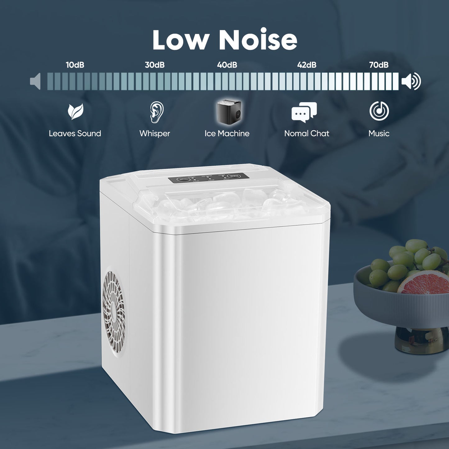 Fast & Portable Ice Maker with Self-Cleaning