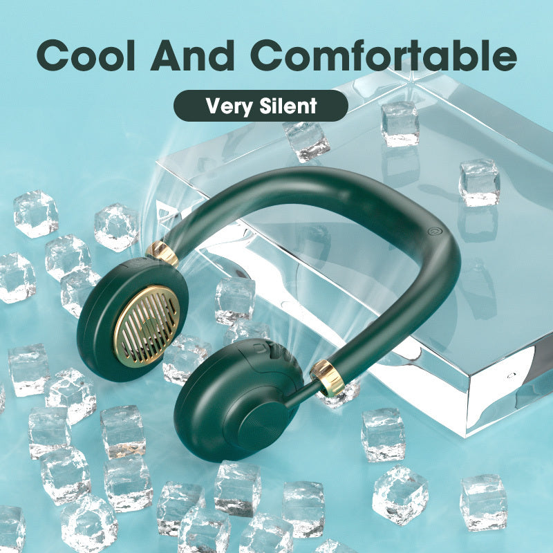 ✨ Bladeless Hanging Neck Fan 🍃 360° Airflow 🌟