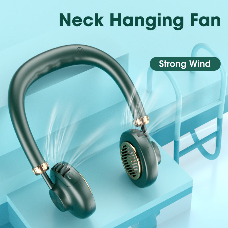✨ Bladeless Hanging Neck Fan 🍃 360° Airflow 🌟