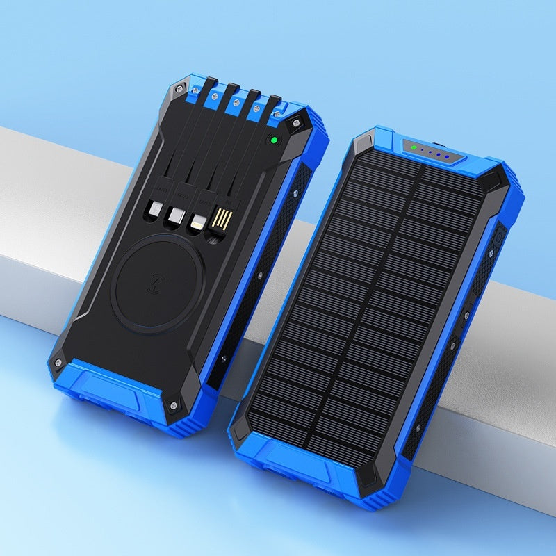 Fast Charge Solar Wireless Power Bank – 5-in-1 Output