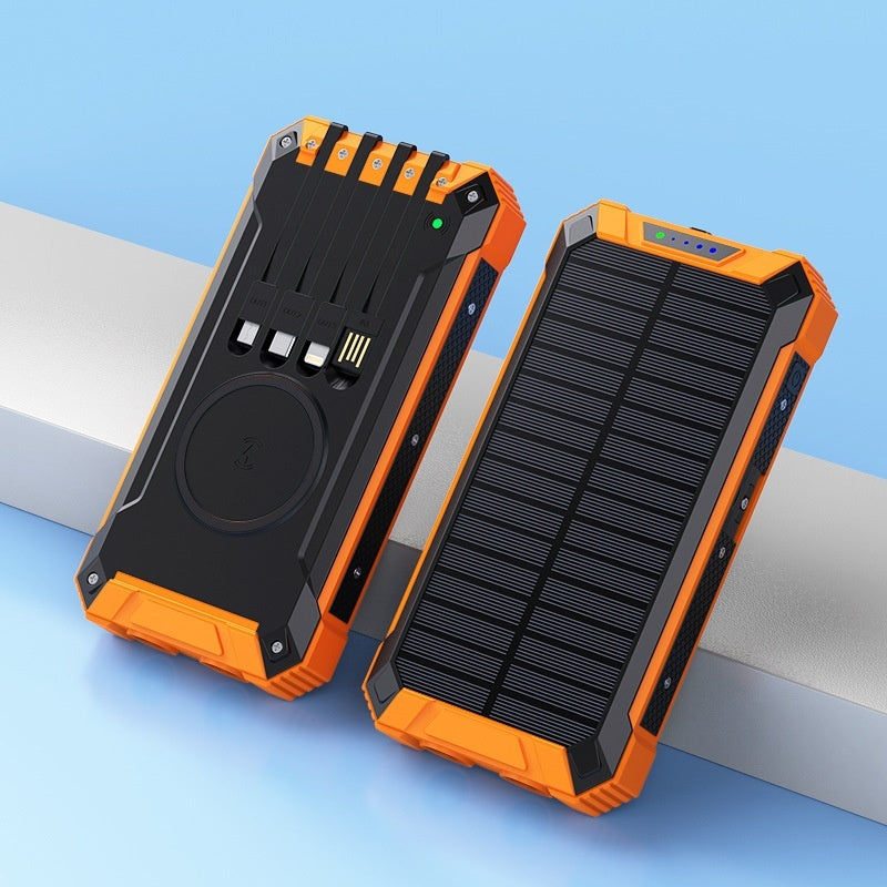 Fast Charge Solar Wireless Power Bank – 5-in-1 Output