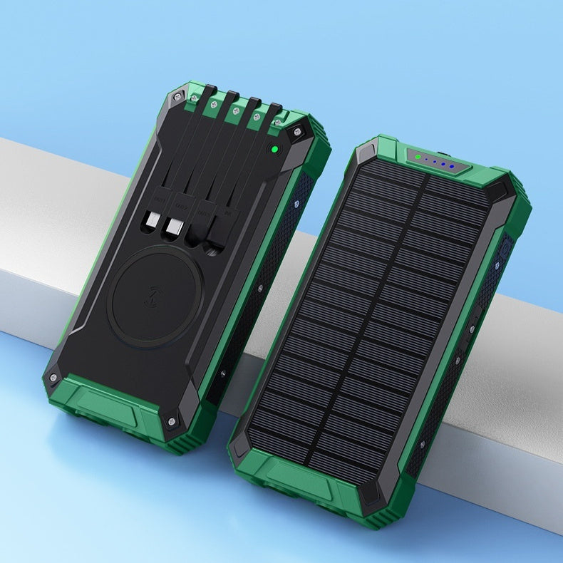 Fast Charge Solar Wireless Power Bank – 5-in-1 Output