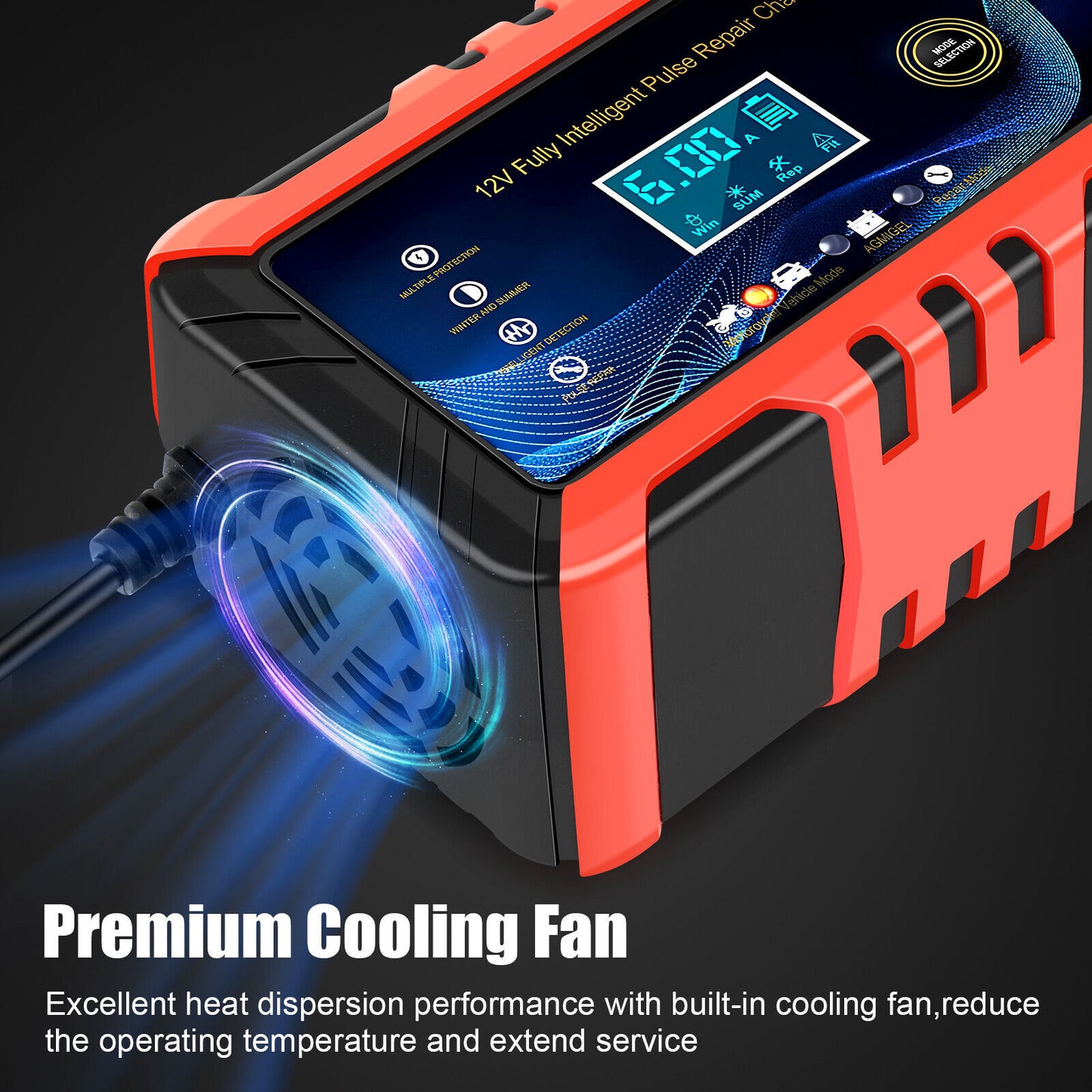 12V 6A Car Intelligent Battery Charger
